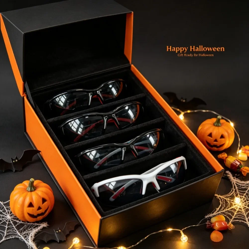 4-Piece YUKY Men's Polarized Fashion Sunglasses - Fitness, Running, Outdoor Glasses, Equipped with TAC Polarized Lenses - Dream True Color Coating Multi-color optional, random frame color, recommended Christmas and Halloween gifts