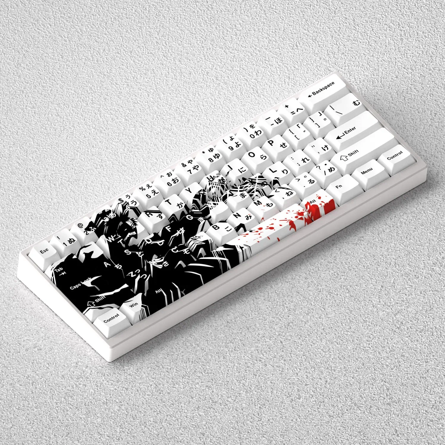 PBT Keycaps Kurosaki Ichigo Death Anime Cherry 73 Keys Japanese White for 60% 65% 68% Mechanical AKKO Keyboard FUN60 Mad 60he