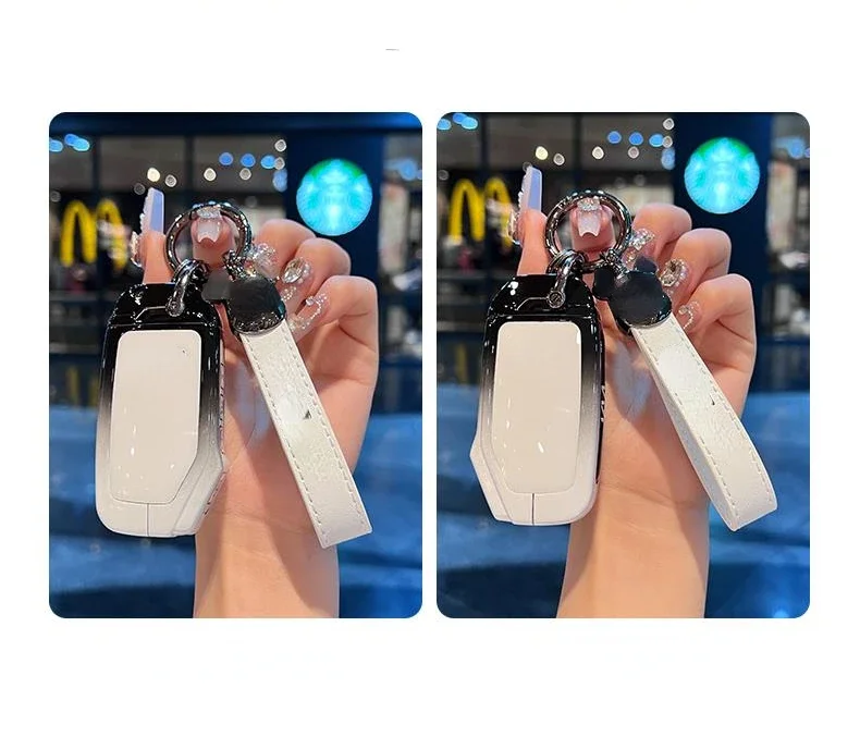 เคส kunci REMOTE mobil สีดำและขาวแบบเรียบง่าย + TPU แบบไล่ระดับสีสำหรับ Kia K3 2024