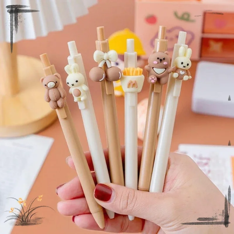 5 Pcs Creative Cute with Cartoon Bear Rabbit Animal Gel Pen, Funny Kawaii Neutral Water Pen