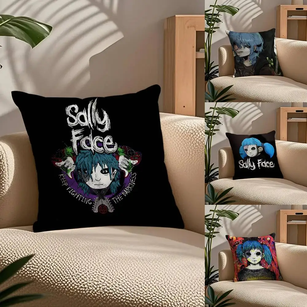 

S-Sally Face Anime Pillow Case Comfort Sofa Bed Silky elegant Invisible zipper Custom Decorative cushion cover