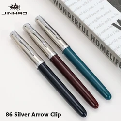 Jinhao 86 Fountain Pen Silver Arrow Clip Luxury Elegant Resin Classic Pens 0.5mm Nib Writing Office School Supplies Stationery