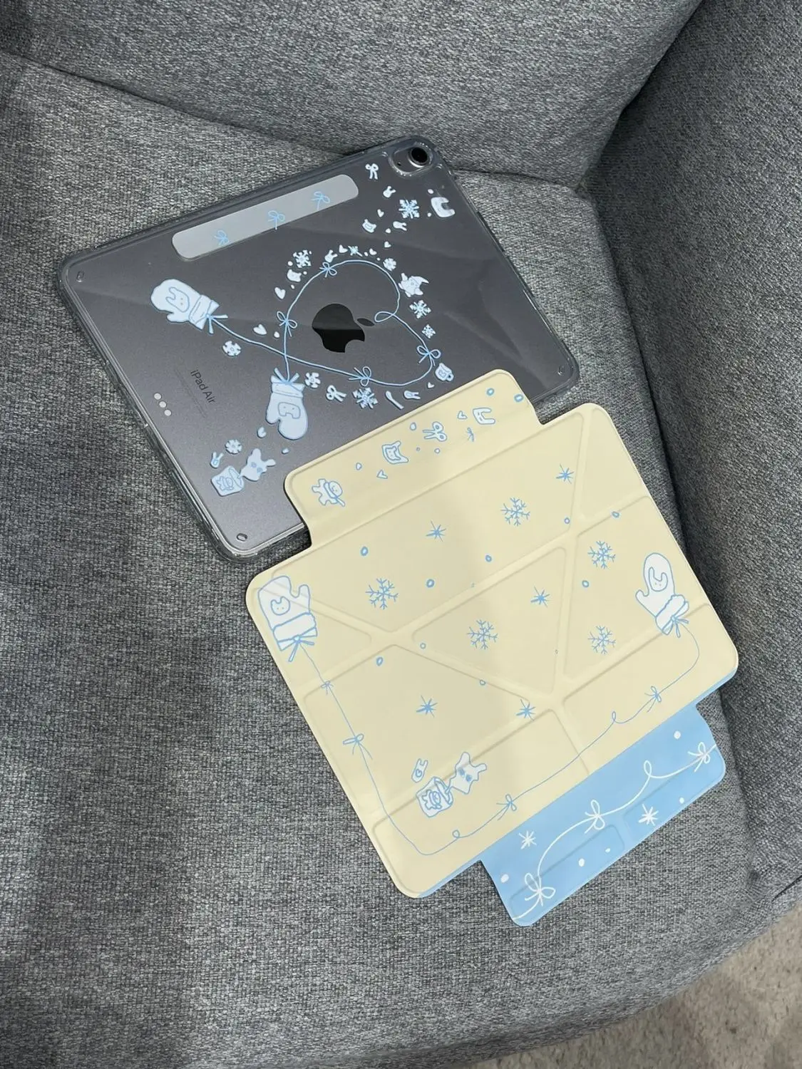 

Blue Pattern Side Sticker Separation 3+Y fold For iPad Case For iPad Pro 11 13In Pro 12.9in Air7 10th M4 M5 Protective Cover