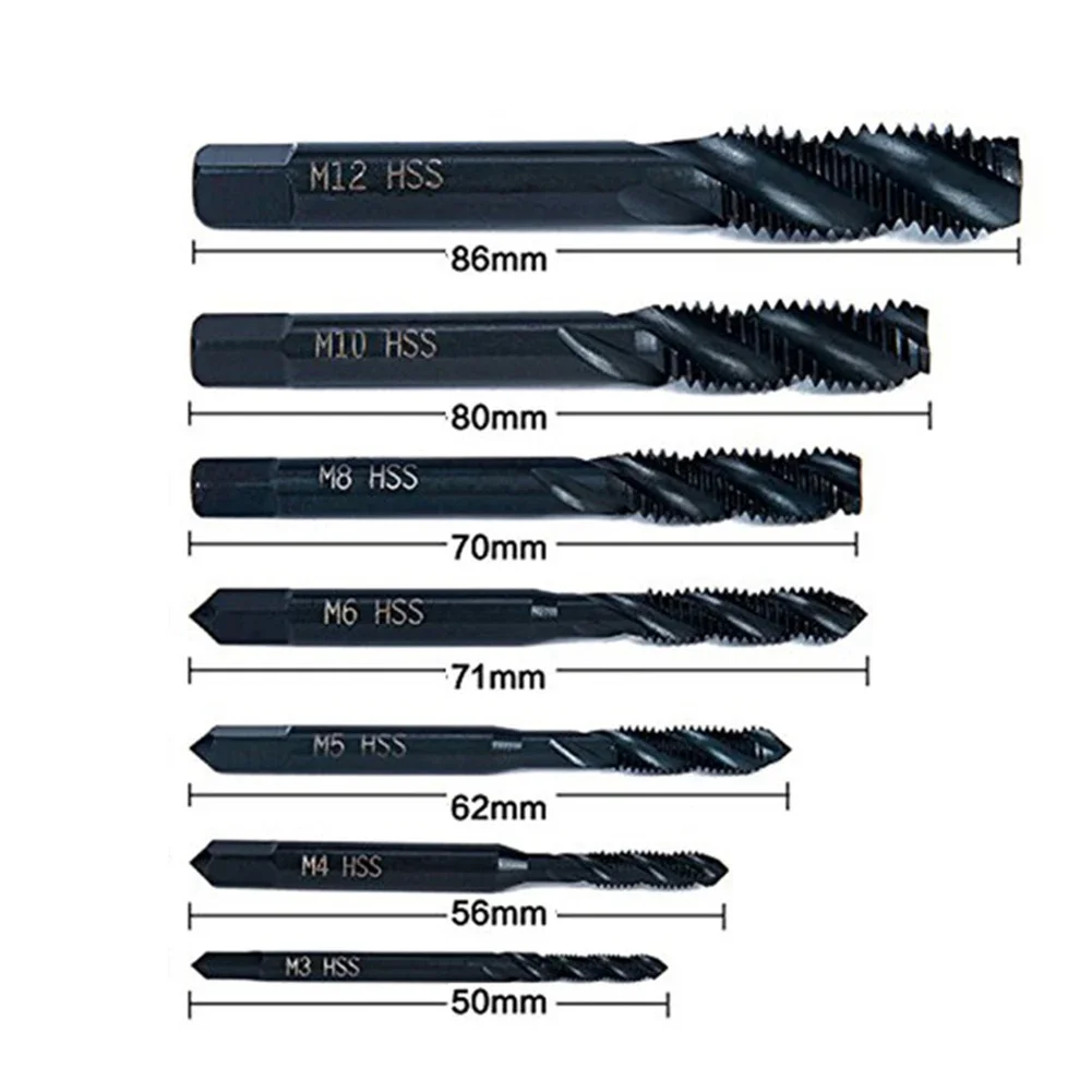 7 Models 1pc HSS Machine Thread Tap Drill Bits M3-12 Metric Thread Plug Nitriding Spiral Metric Plug Tap Thread Tap Hand Tools