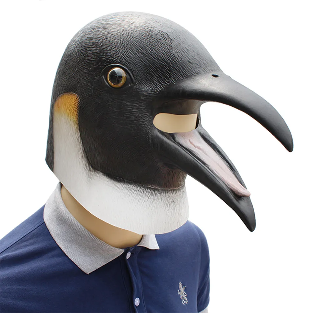 

1 шт. Эмульсионная маска-головной убор в виде пингвина для Хэллоуина, дышащая, с вентиляционными отверстиями, для мужчин и женщин