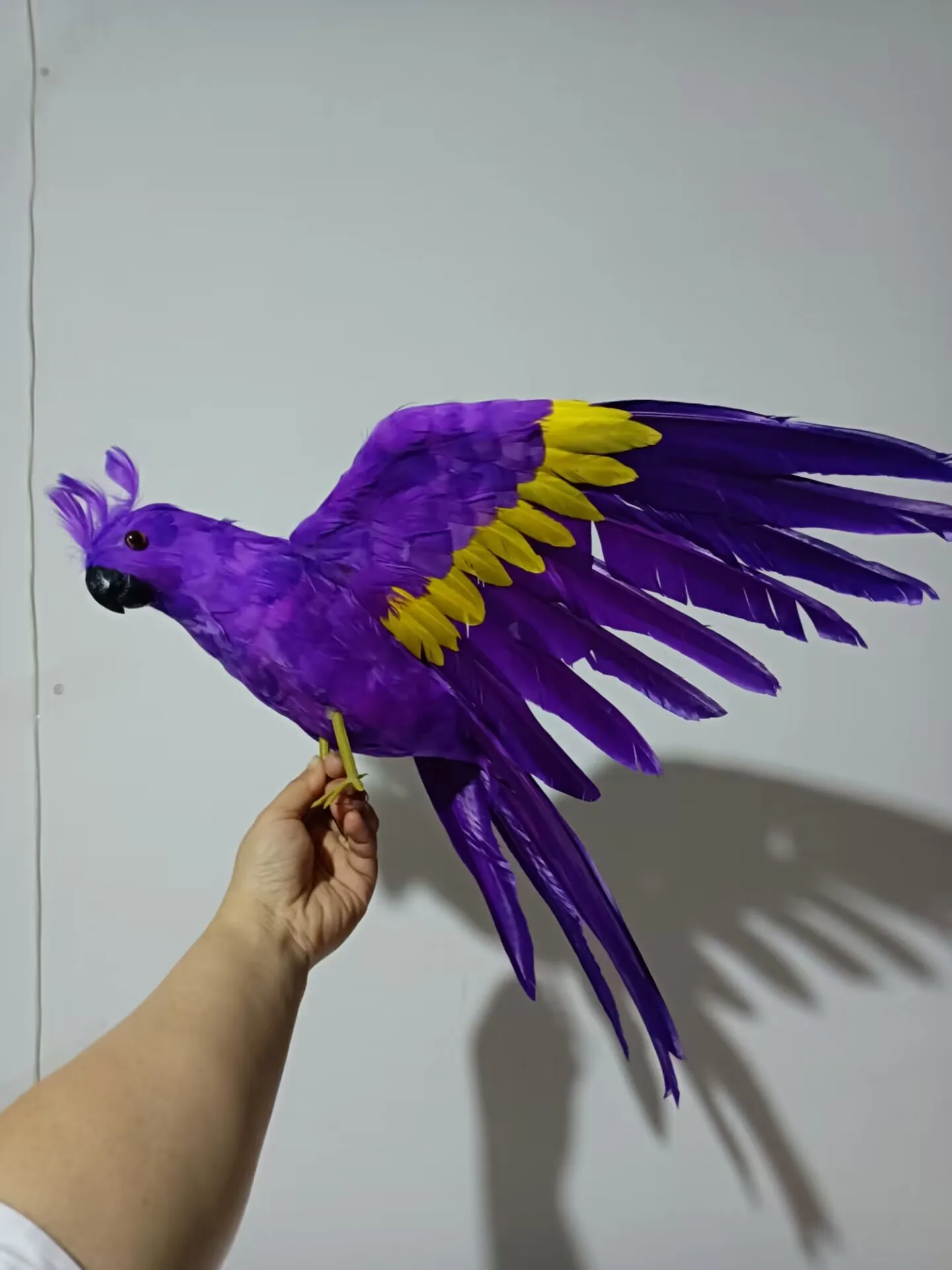 

creative simulation purple foam and feather wings parrot model gift about 42x60cm a0064