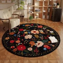European pastoral style comfortable round carpet Colorful floral bohemian farmhouse decorative Rugs Bathroom anti-slip door mat