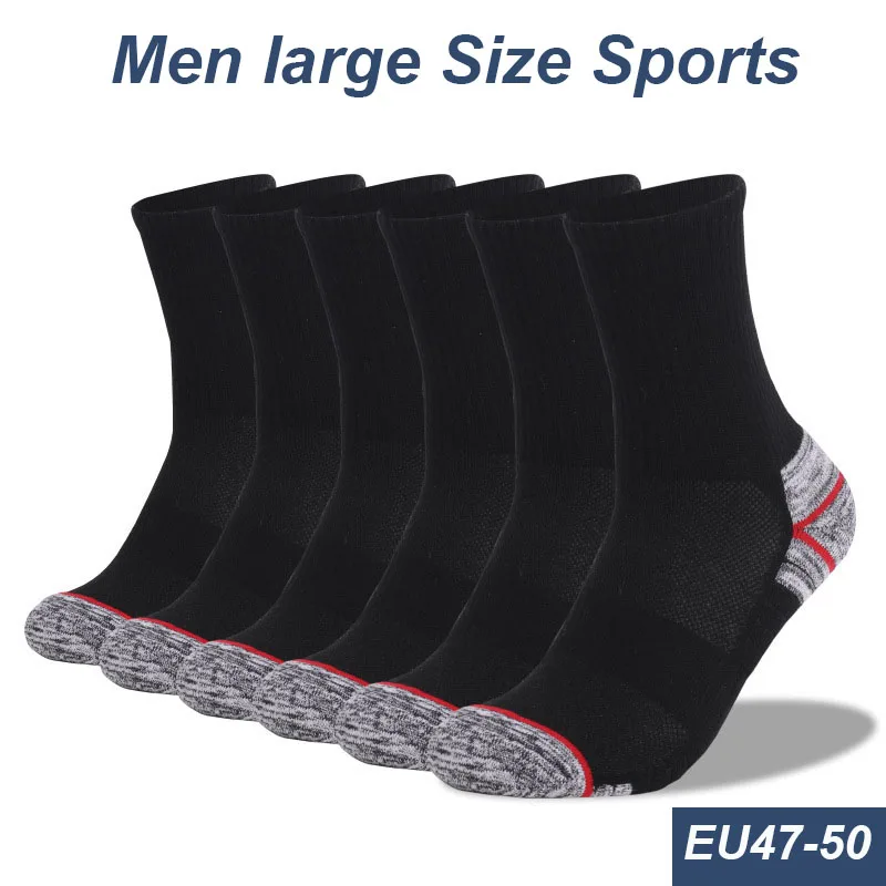 

Men Autumn Winter Thickened Large Size Medium Tube Sports Socks Outdoor Hiking Sweat Absorbent Warm Running Cotton Socks