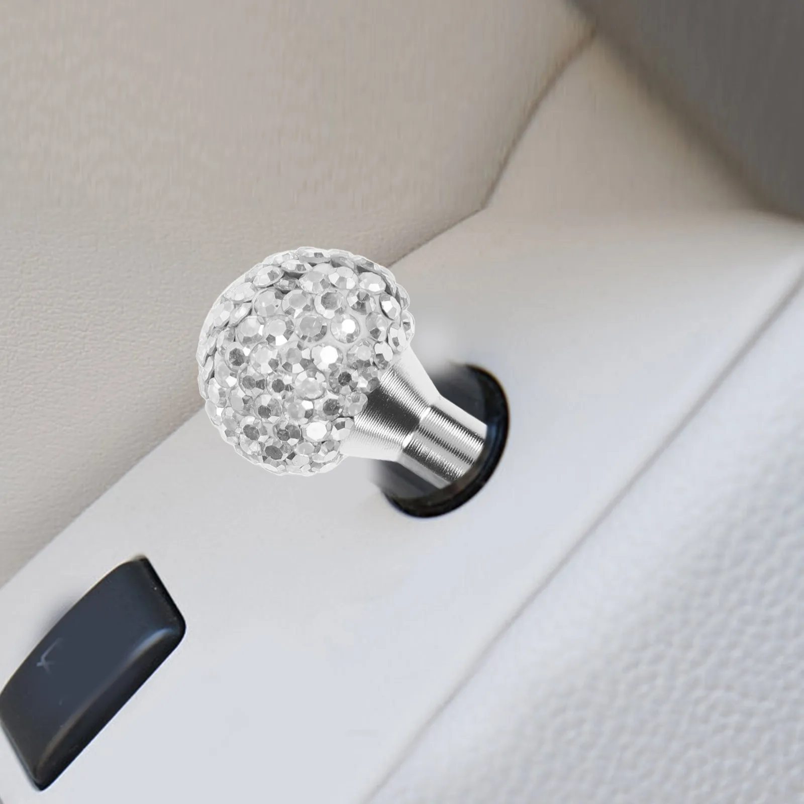 

2pcs Car Door Lock Knobs Universal Inlaid Diamond Door Handles Automotive Parts Interior Accessories Compatible