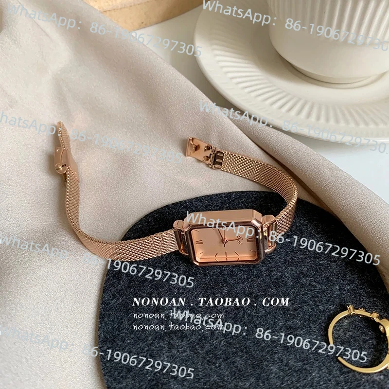 

Small Green Watch Internet Celebrity Gold Chain Thin Belt Ins Style Student Fashion Retro Rectangular Watch Women