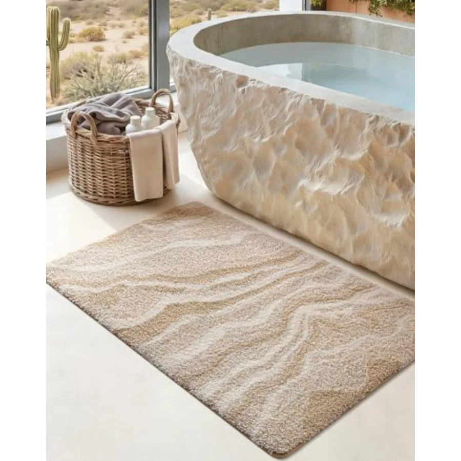 

Bathroom Rug Mat 24x36 Soft and Absorbent Marble Bath Mat Non Slip Machine Washable Bath Rugs for Shower Floor Tub Sink