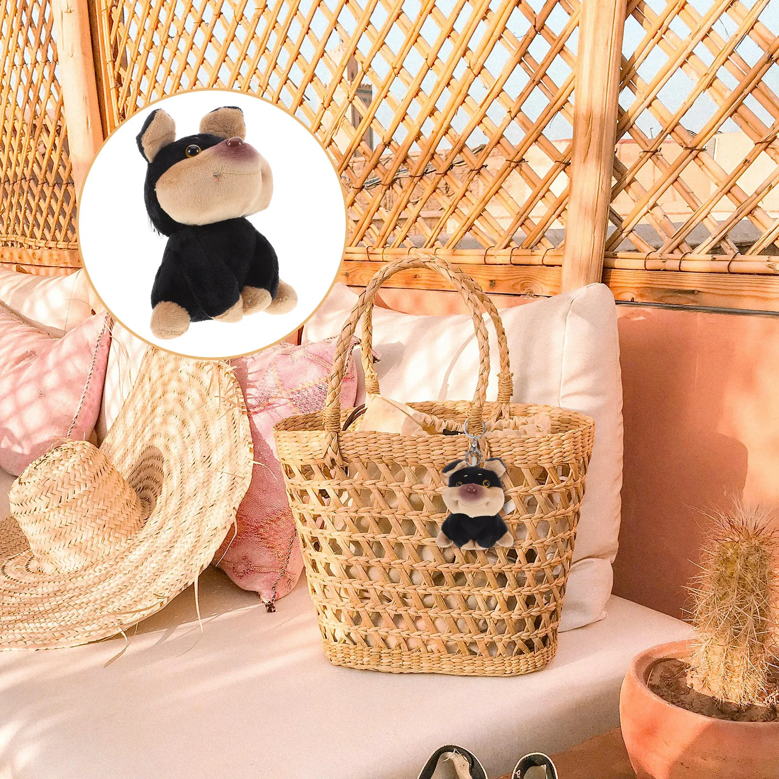 

Cute Small Bee Dog Keychain Soft Stuffed Animal Pendant Backpack Charm Party Favor Gift for Boys Girls Handbag Pendant