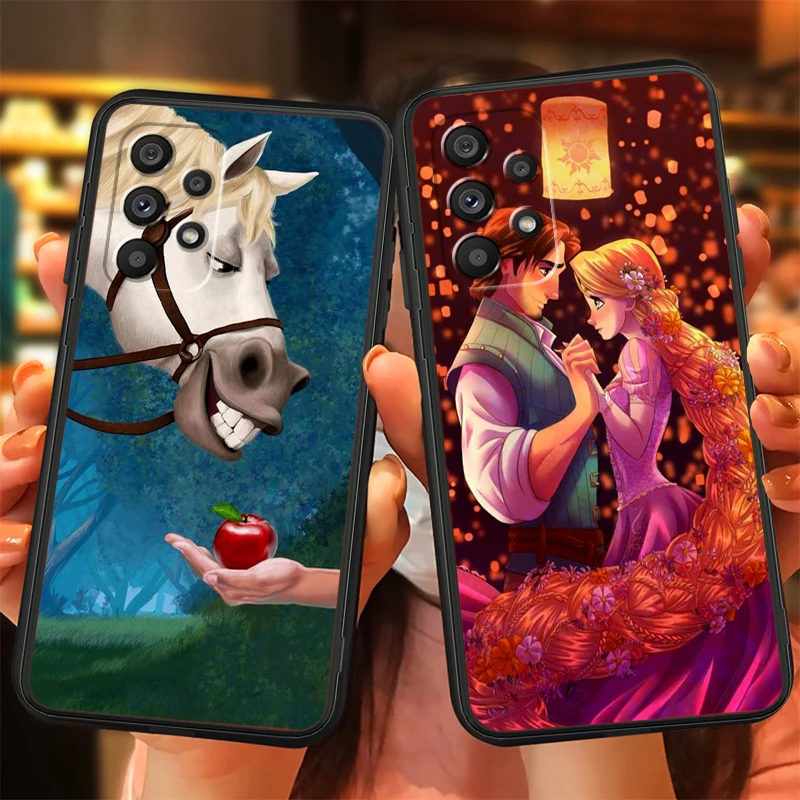 Rapunzel Tangled Art Cartoon For Samsung A53 A52 A33 A32 A51 A71 A21S A13 A73 A55 A22 A23 A35 A72 A54 A12 5G Black Cover