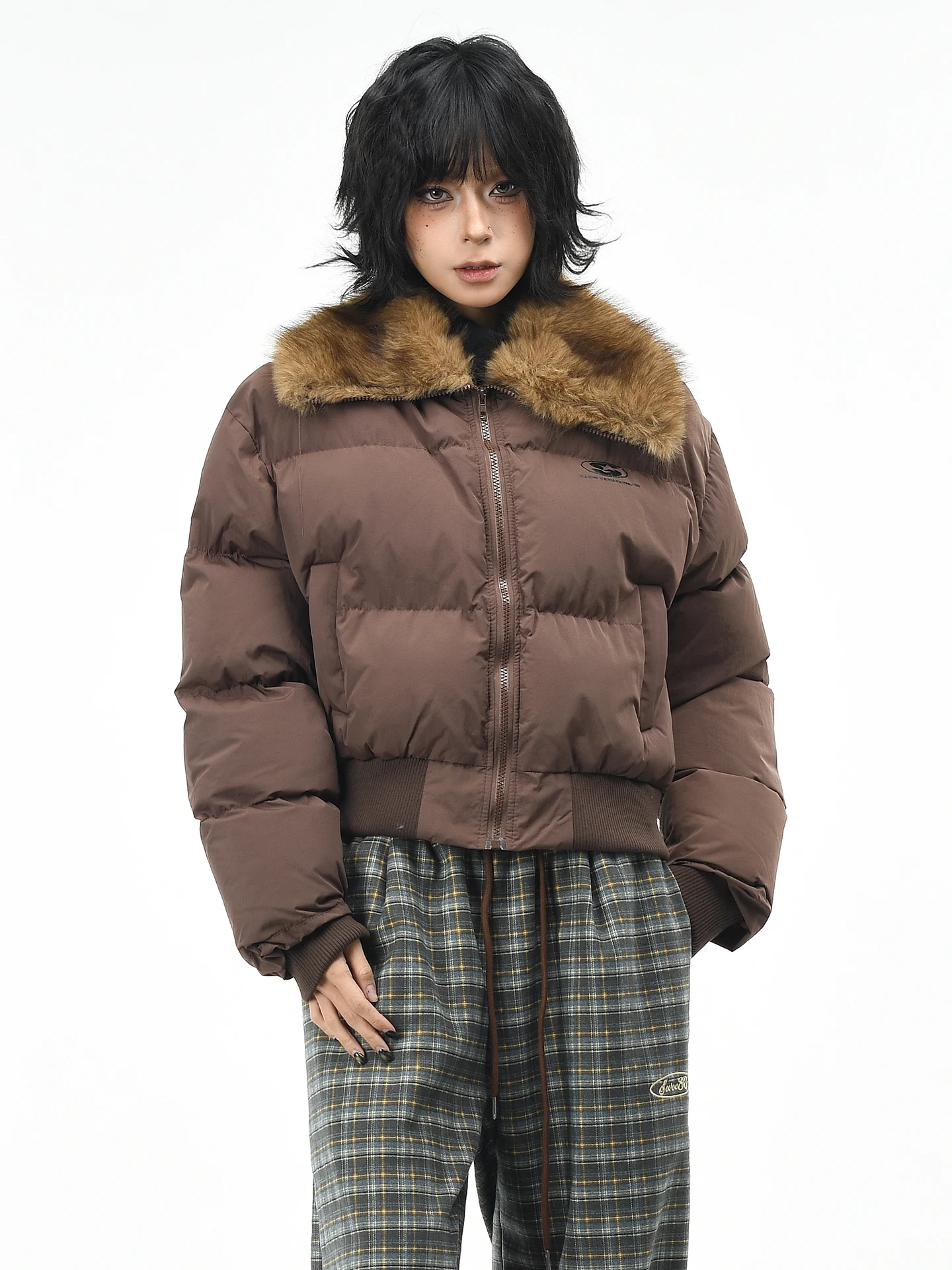 

OV Original American Retro ort Thiened Cotton Jaet Women's Winter Warm Bread Sle Coat Sli Nylon Fabric Polyester ...