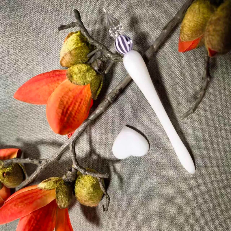 

New MAJOHN Elegant Style Glass Dip Pen Ink and Water Supplement Cup Pen Holder Planning Gift Box and Drawing Hook Line