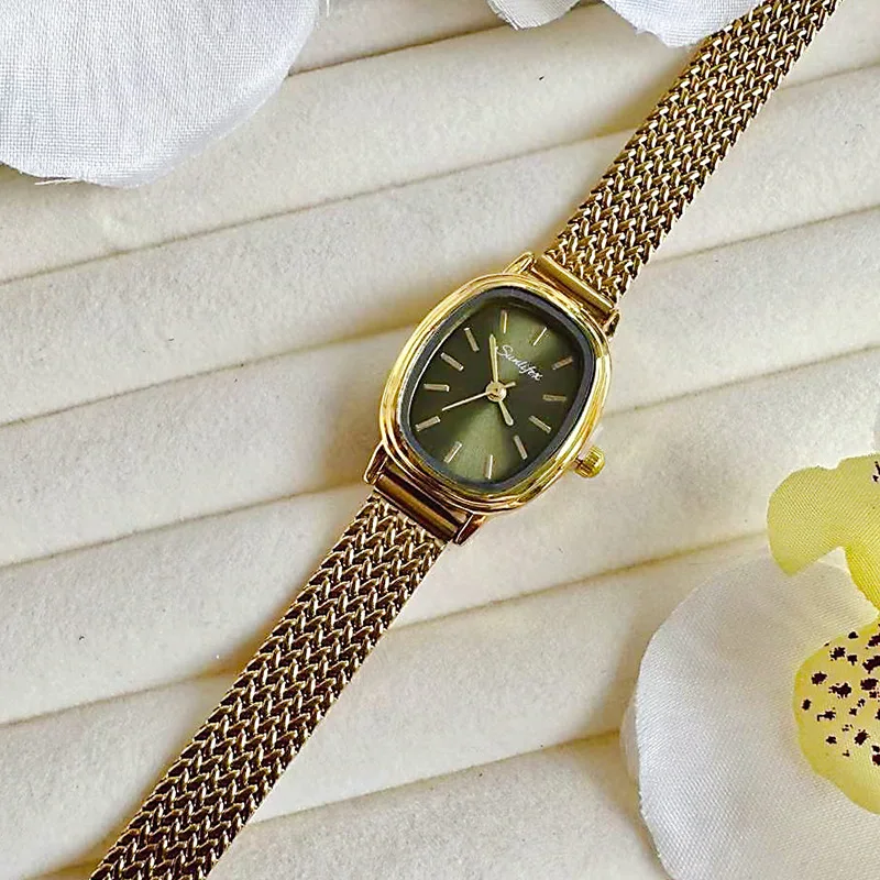 

Women's watch oval exquisite high-end small temperament women's watch women's accessories stainless steel watch