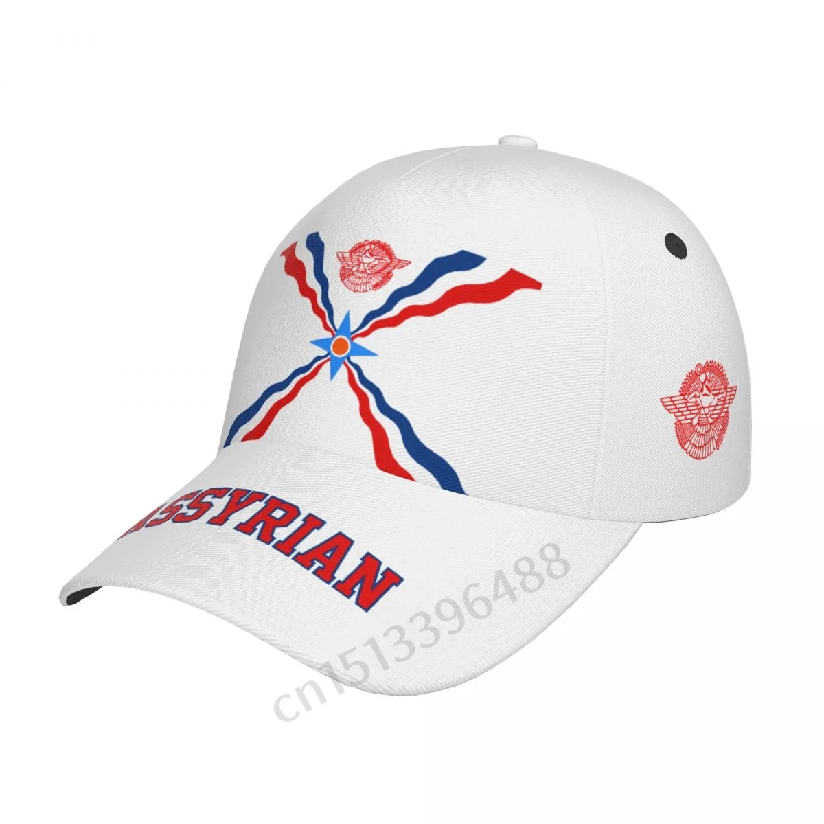 Assyrian Flag 3D Soccer Hats Sun Baseball Cap Breathable Adjustable Men Women Outdoor Fishing Hat