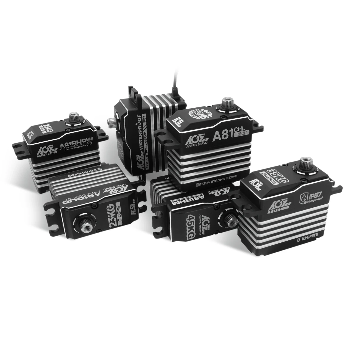 AGFRC Programmierbarer A81BHM Stahlgetriebe 45KG Monster-Drehmoment Hochgeschwindigkeits-Brushless-Servo für 1/8 Scale On-Road- und Off-Road-Trucks – Detail 5