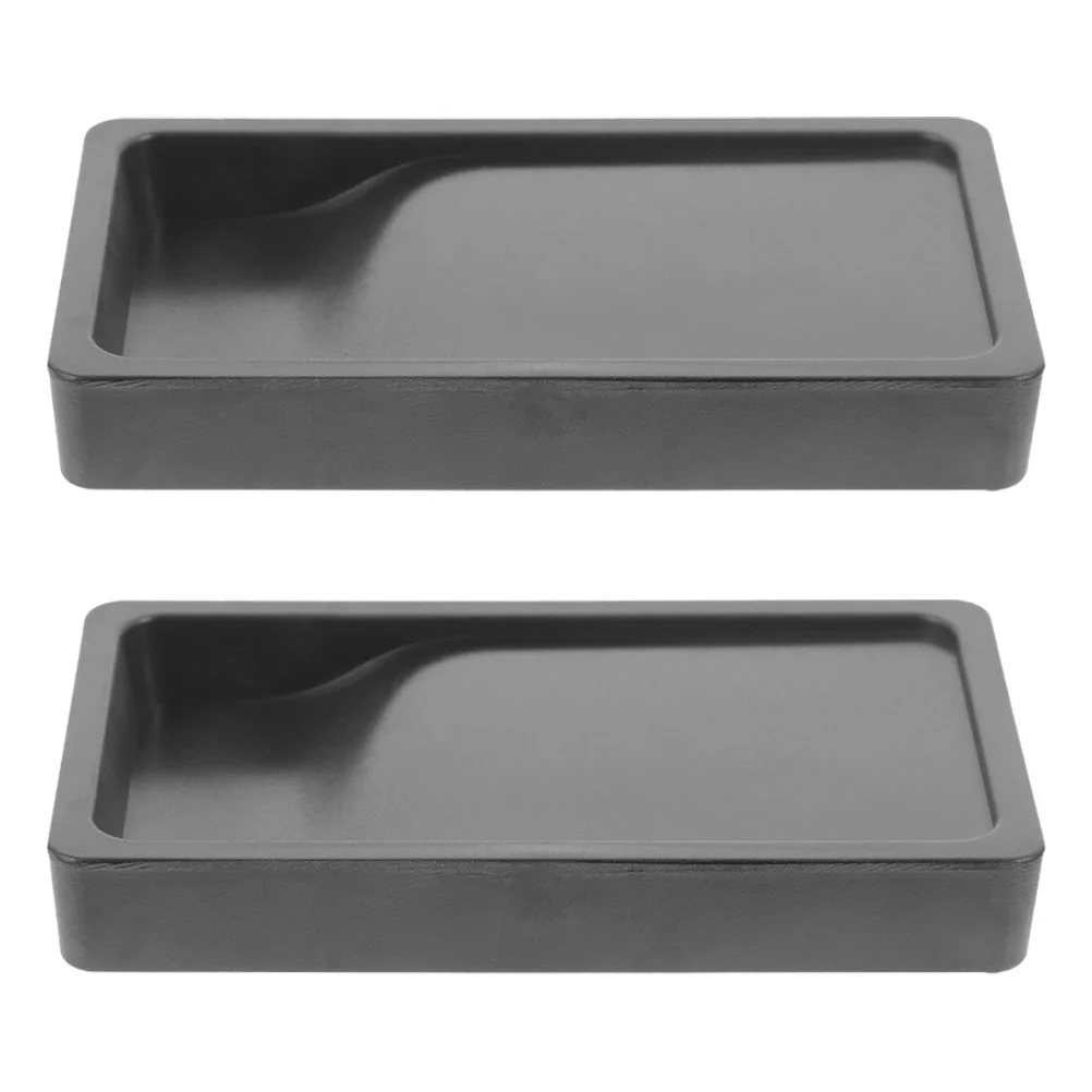 2 Pcs Student Inkstone Preserve Inkslab Chinese Portable Calligraphy Accessory Painting Abs for Drawing