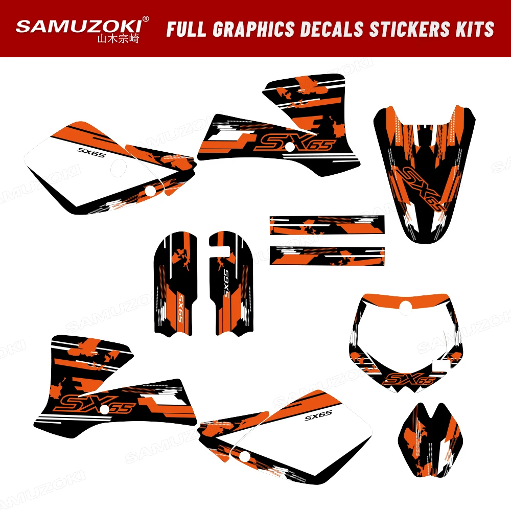 

Motorcycle Background Full Graphics Decals Deco Stickers Kit Fit for SX 65 SX65 2002 - 2008 2003 2004 2005 2006 2007
