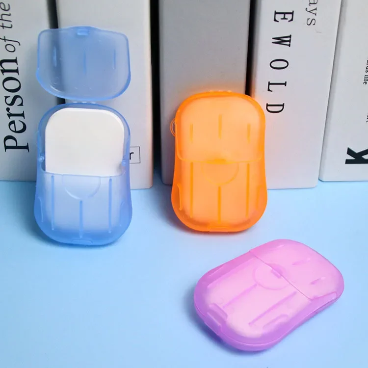 20pcs Travel Disposable Soap-Tablets Box Soap Paper Portable Hand Washing Tablets Small Soap Tablets Mini Soap Paper