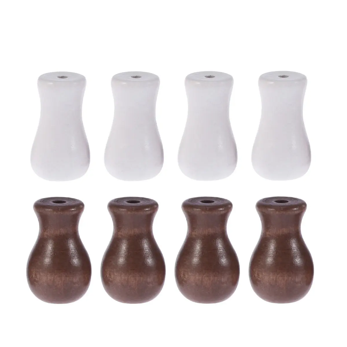 8Pcs Bamboo Roller Blind Curtain Accessories Wood Knobs Brown White Hanging Balls Curtain Pendant for Venetian Blinds and Blinds