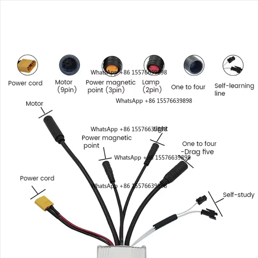ZOCI-FOR Ebike Controller 24V36V48V-17A Ebike Kit Electric Bicycle Scooter Sine Wave Three-Mode Electric Bike Modification Parts
