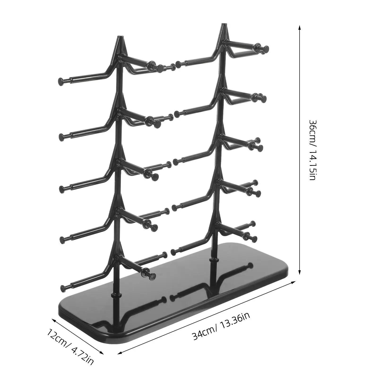 10 Pcs Black Glasses Display Rack Sunglasses Holder Eyeglass Stand Organizer For Desk Storage Plastic Transparent