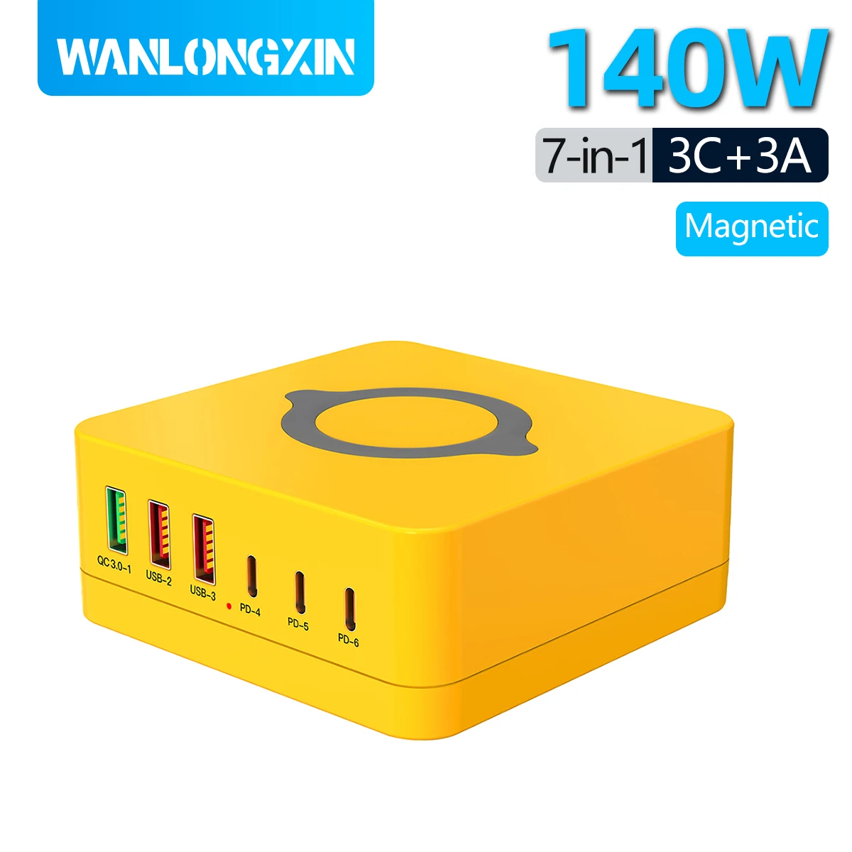 140W USB C GaN Charger PD3.0 PPS QC3.0 Fast Charging Station Magnetic Wireless Charge For Laptop iPhone Samsung Macbook Tablet