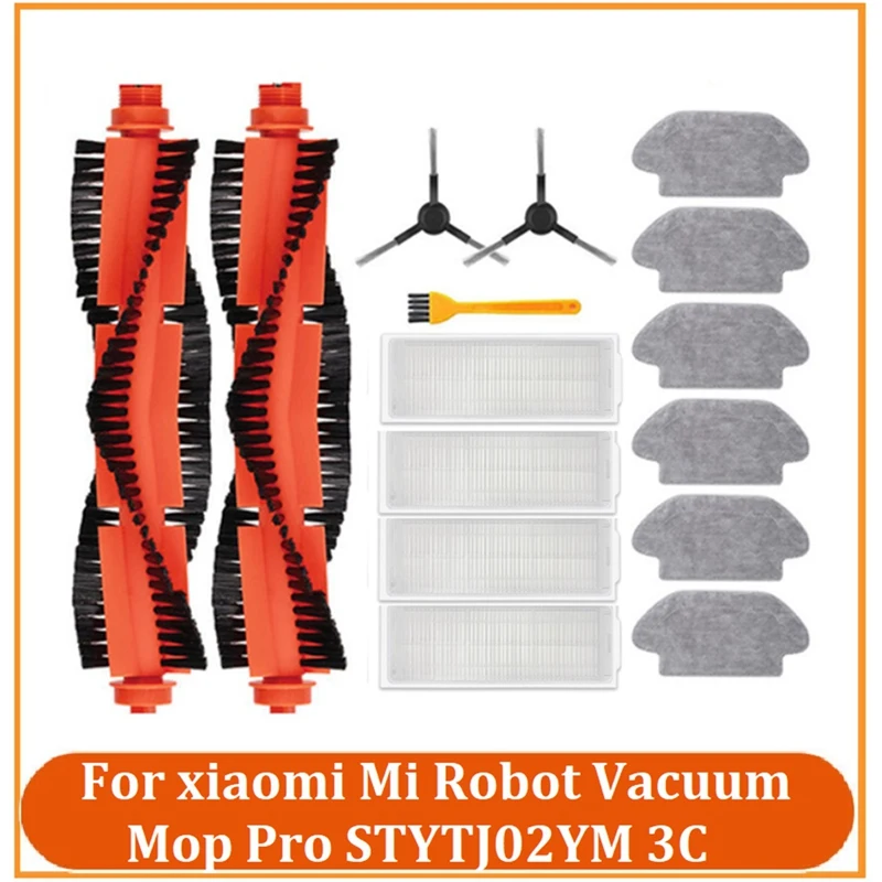 

15PCS Replacement Accessories For Xiaomi Mijia STYTJ02YM 3C Robot Vacuum Cleaner Main Side Brush Filter Mop Cloth