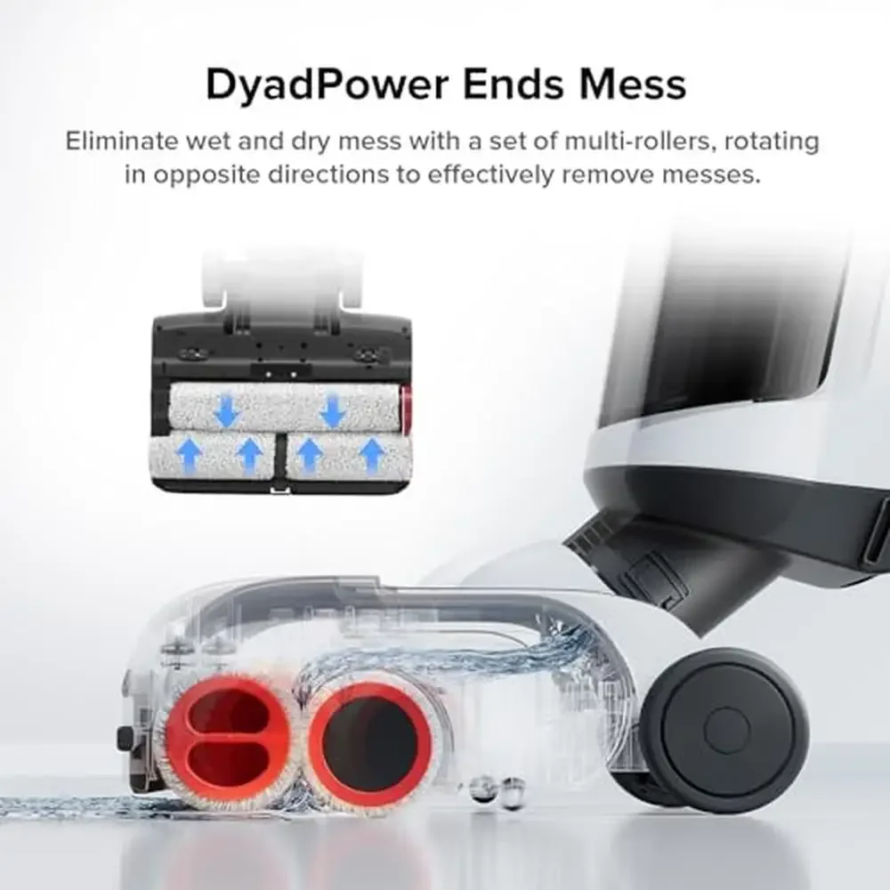 Dyad Pro Combo Cordless Wet Dry Vacuum 5-in-1 Multi-Surface Cleaner 17000Pa Suction Edge-to-Edge Cleaning Self-Cleaning System