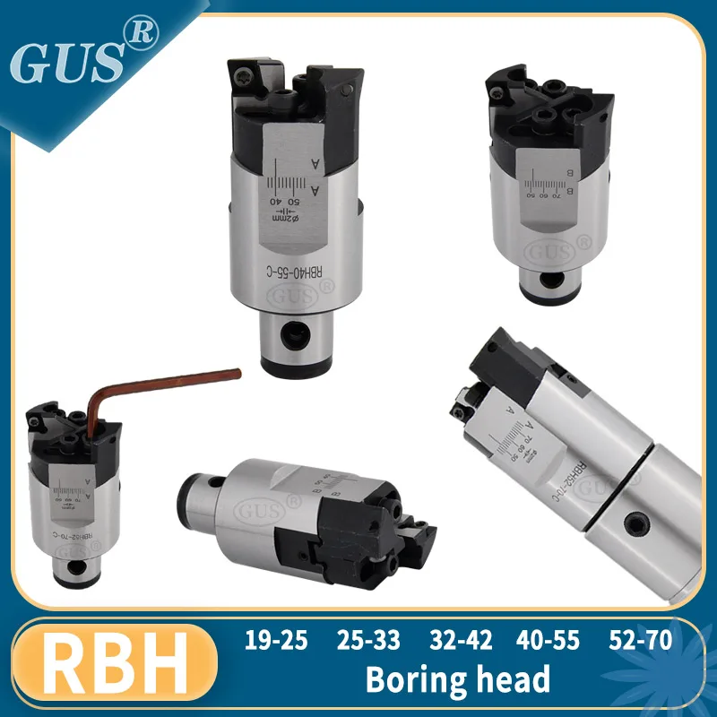 RBH19-25 25-33 32-42 40-55 52-70 RBH Boring Head Adjustable Double-edged for BT30 BT40 LBK Rough Boring Head CNC Tool holder