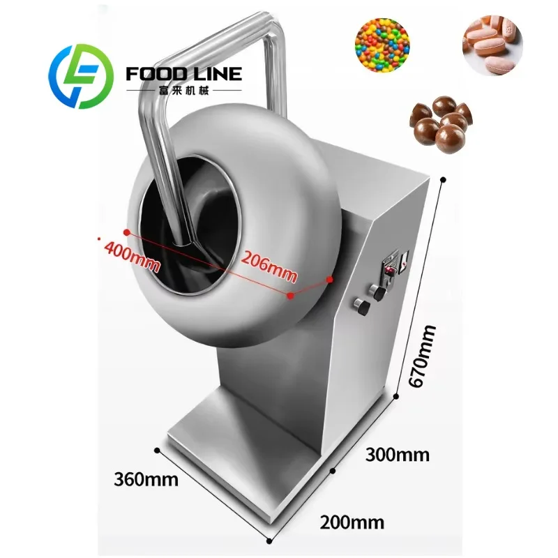 

New Design Pan Mini Electrostatic Powder Candy Tablet Sugar Nut Coating Machine