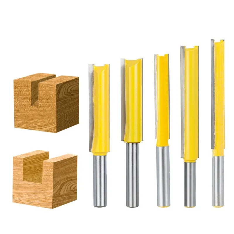 Flush Trim Router Bit Long 50-76mm Wood Router Bit 8mm Shank Straight End Mill For Woodworking Engraving Tools Tenon Cutter