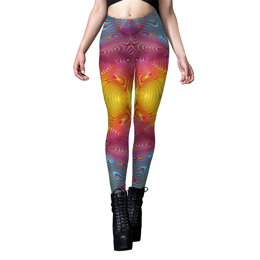 Fccexio Vrouwen Fitness Leggings Dazzle Verven 3D Print Leggins Slim Workout Push Up Stretch Party Leggins Mujer Sport