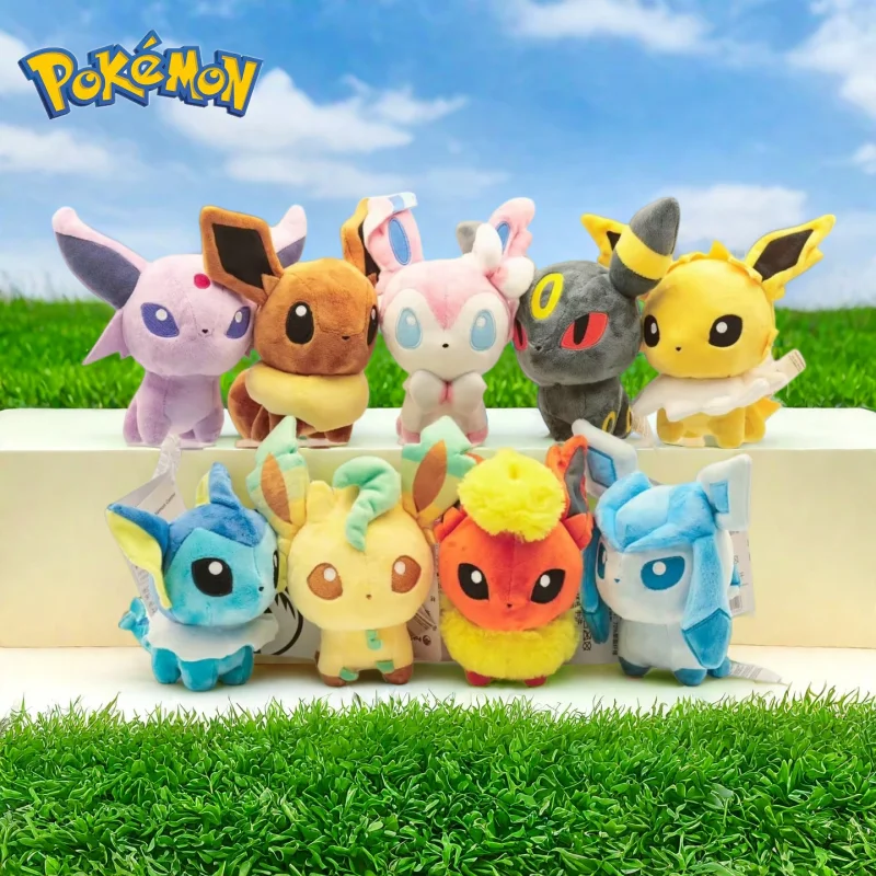 acg-goods-pokemon-official-genuine-eevee-series-doll-cute-anime-figures-collectible-desktop-ornaments-toy-birthday-gift-for-fans