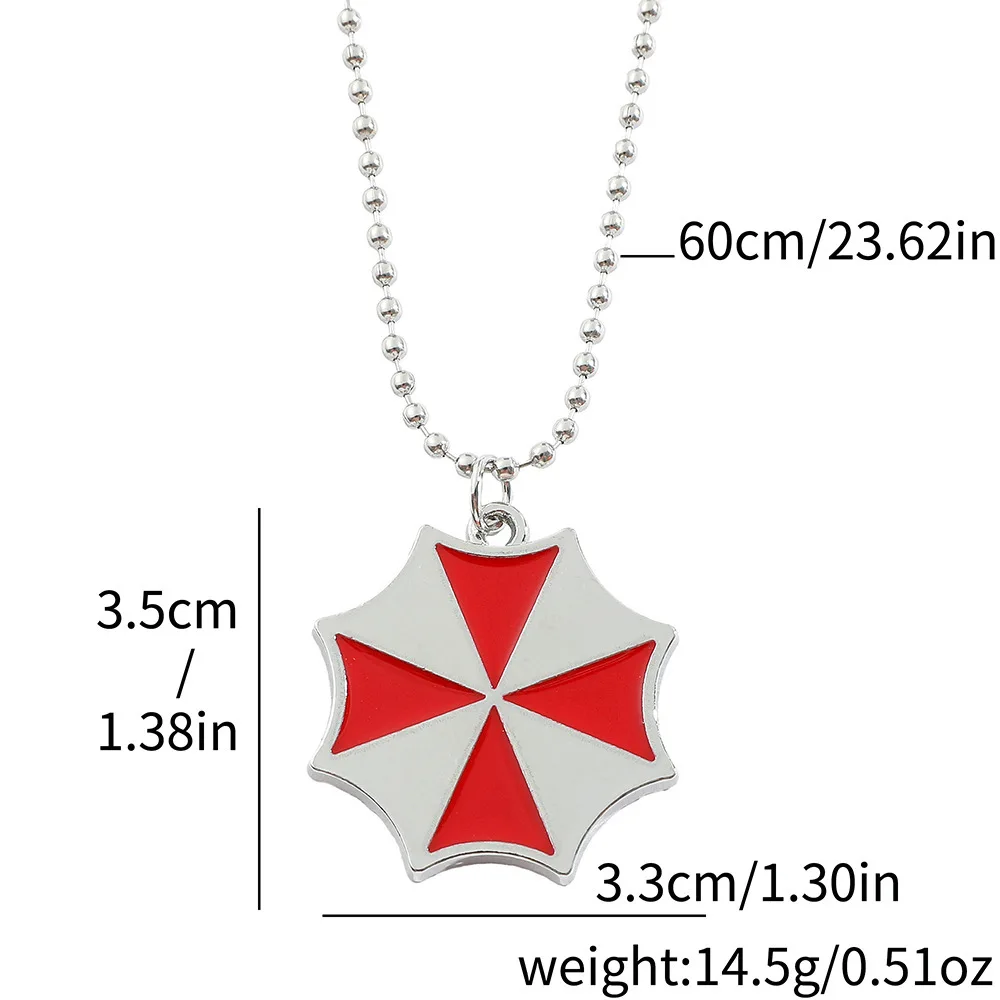 Vintage Fashion Red Umbrella Pendant Necklace Cool Stylish Movie Accessory Chain Jewelry Gift for Fans Collection view 6