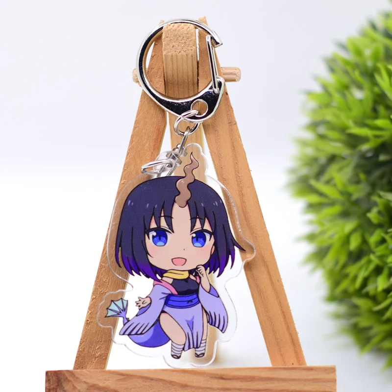 Miss Kobayashis Dragon Key Chain 6 Styles Arcylic Cartoon Figures Keyrings Anime Accessories