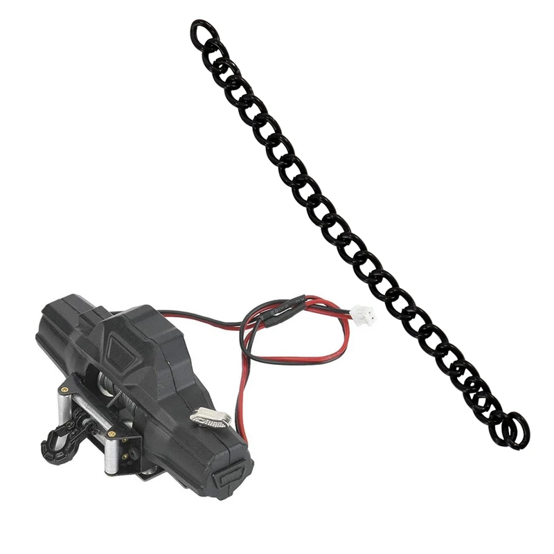 مجموعتان من أجزاء السيارة RC: مجموعة واحدة من خطاف مقطورة تكبل سحب معدني ومجموعة واحدة من ونش معدني بمحرك مزدوج