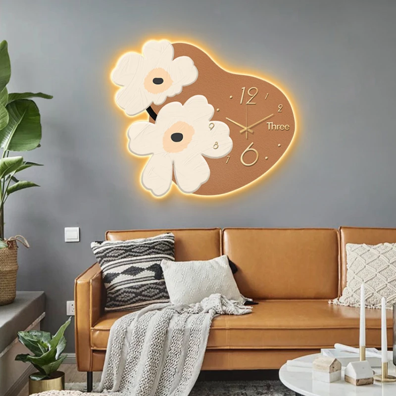 

Nordic decorative clock living room 2021 new style wall clock modern simple light luxury personality Internet celebrity