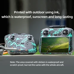 Drone Decal Easy Paste PVC Skin Decorative Stickers Set Compatible For DJI Mini 4 Pro Drones RC 2 Remote Controller