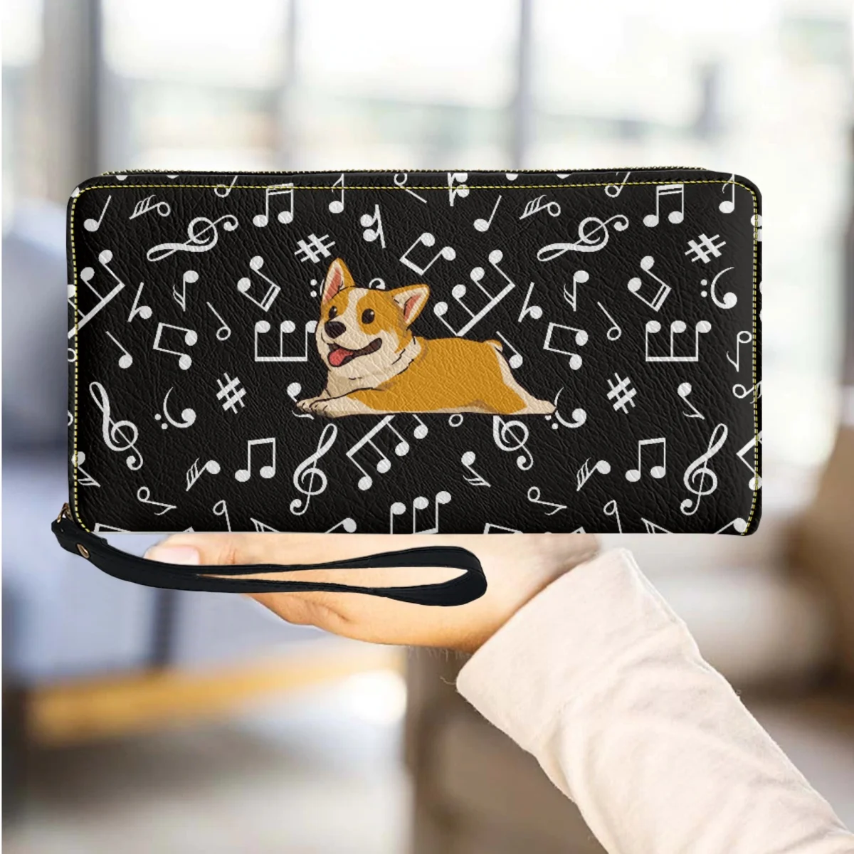 Women Long PU Leather Wallet Dachshund Note Music Luxury Design Clutch New Multifunctional Card Holder Zipper Casual Coin Purse