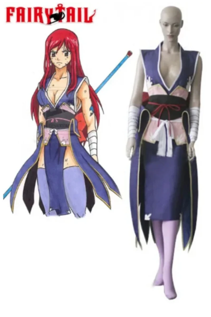 Fairy Tail Titania Erza Scarlet Forever Empress Armor Kimono Cosplay Costume