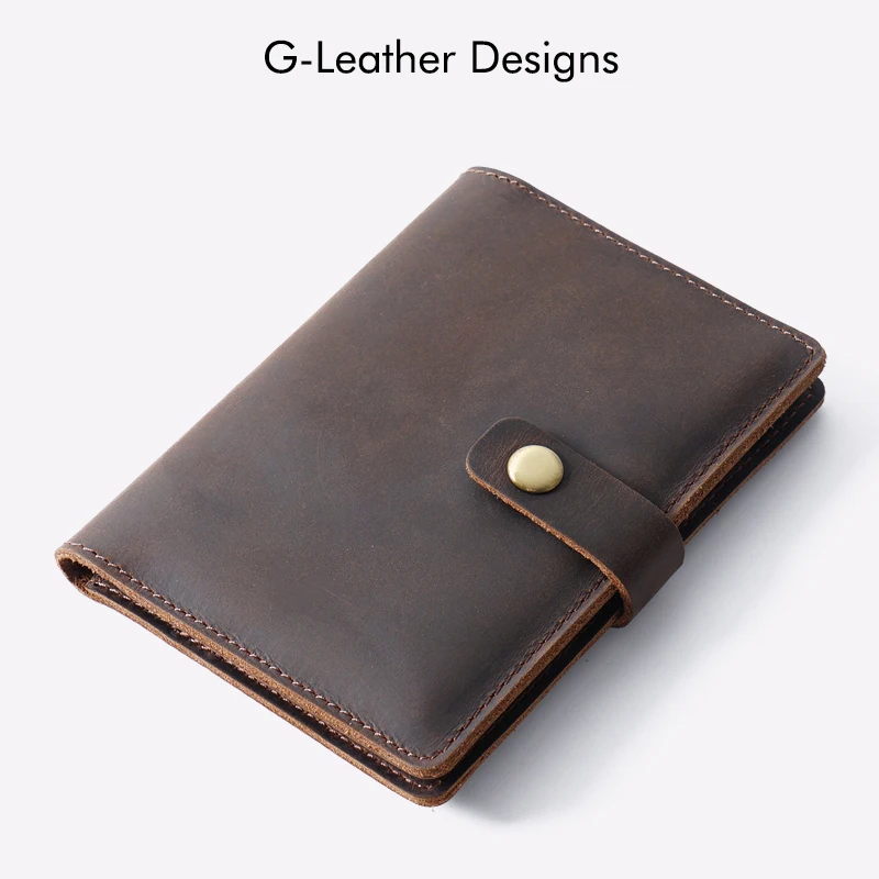 Genuine Leather Travel Passport Cover Luxury Crazy Horse Leather Passport Holder Wallet Travel Accessories Card Holder