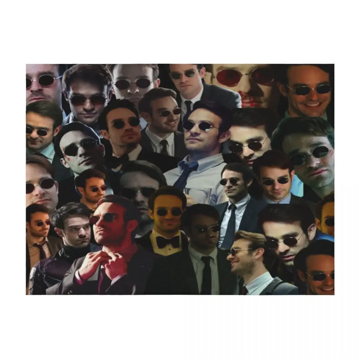 

matt murdock-devil dare photo collage Throw Blanket Hairys Decorative Throw Soft Plaid Travel Blankets