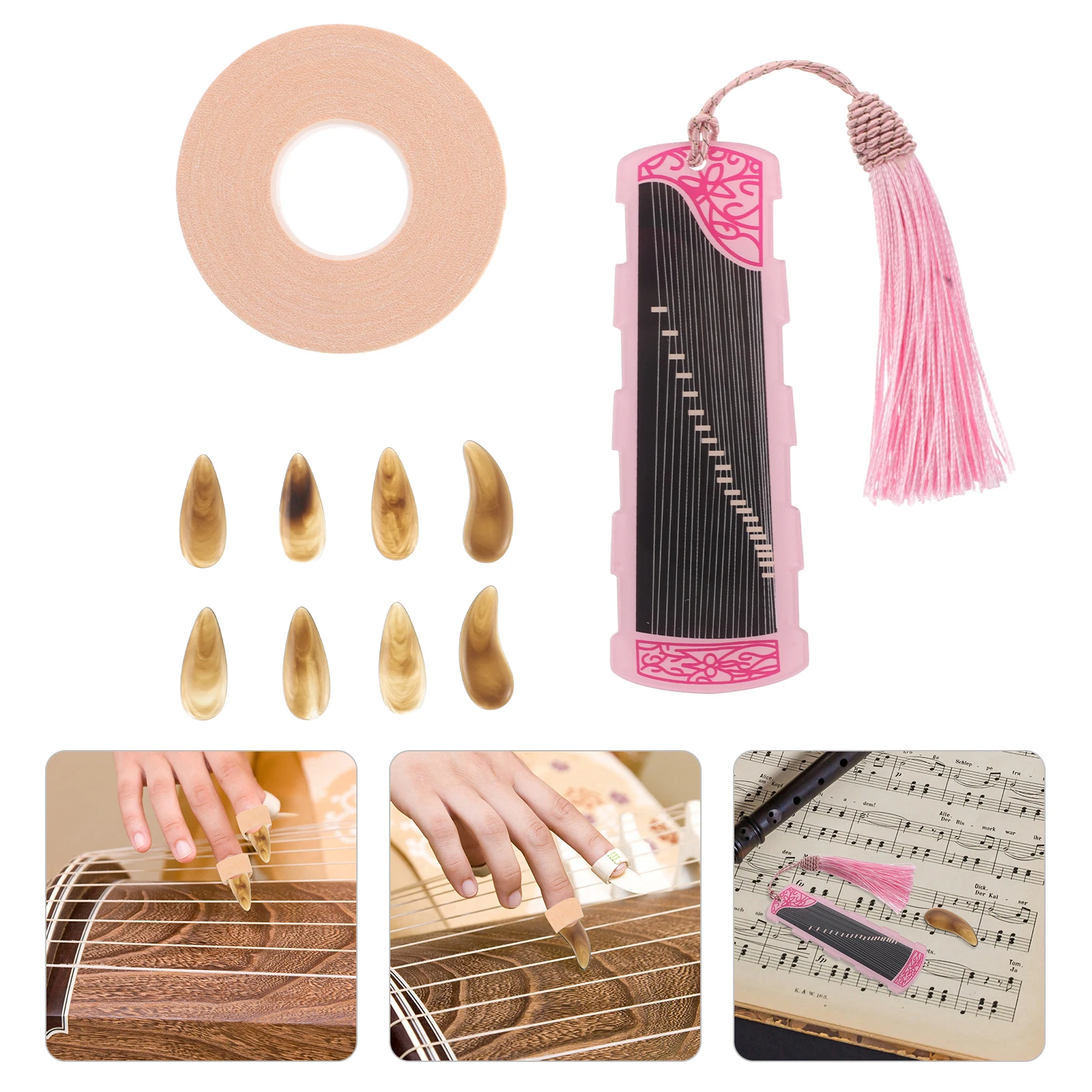 

Guzheng Nail Set Finger Pick and Thumb Chinese Holder Picks with Case Stringed Instrument