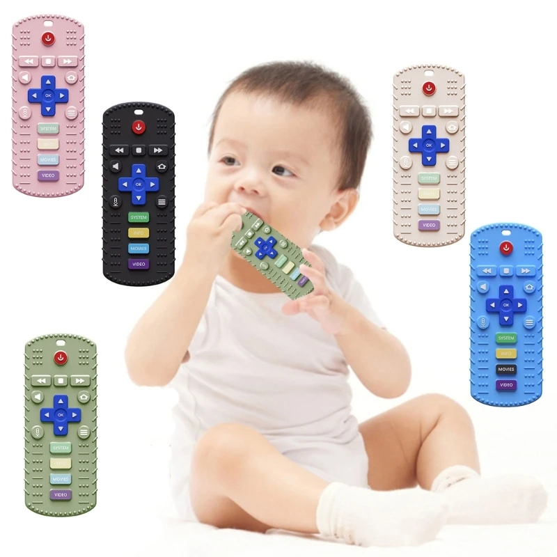 

Baby Teether Toys Silicone Toddlers Sensory Toy Chew Toys Educational TV Remote Control Shape Teething Toys for Babies