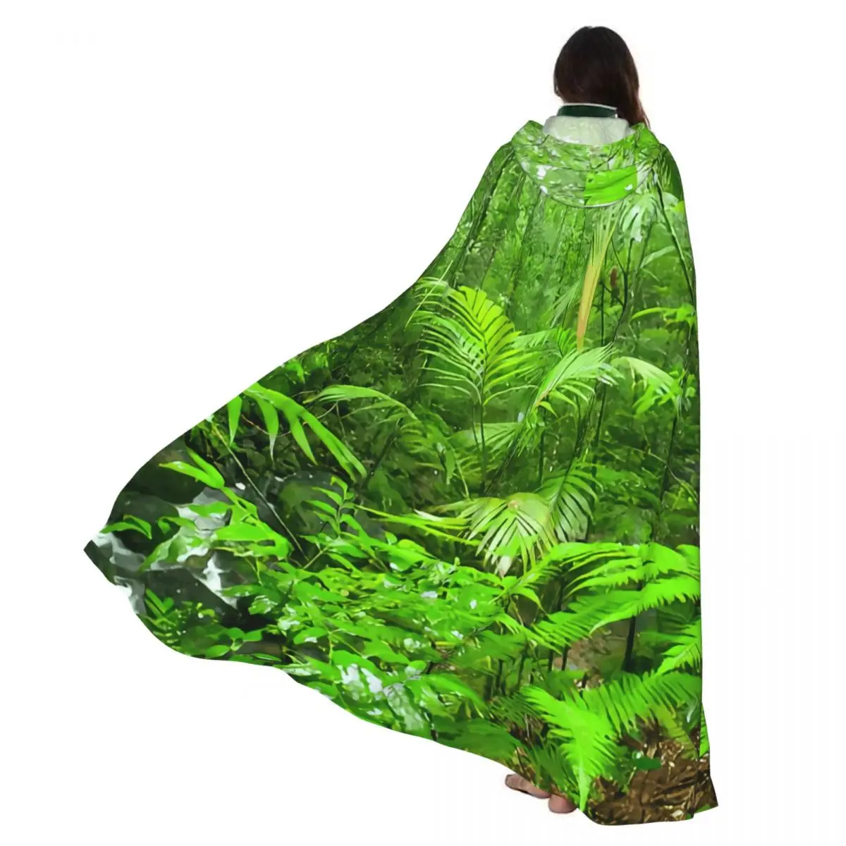 

Плащ ведьмы, тропический лес на дождливом утро, костюм для косплея на Хэллоуин, плащ унисекс для взрослых, накидка в стиле ретро