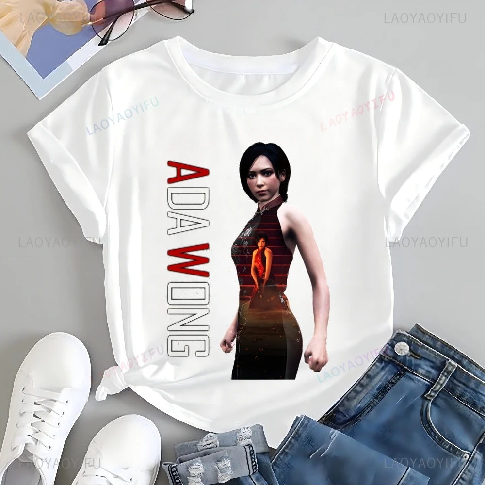 Women's Ada Wong Printed T-shirt Top Ada Wong Neutral Trend Harajuku Short Sleeved Unisex Shirt Graphic Large T-shirt