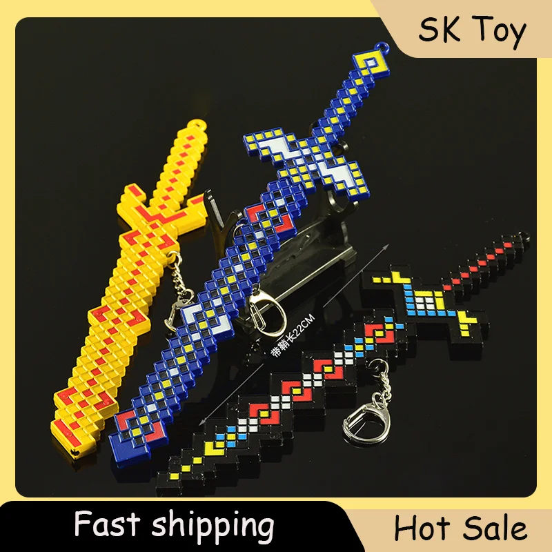

22cm MyWorld Game Peripherals Elemental Block Diamond Sword Ornament Toy Model All-Metal Zinc Alloy Crafts Toy Figures Gifts